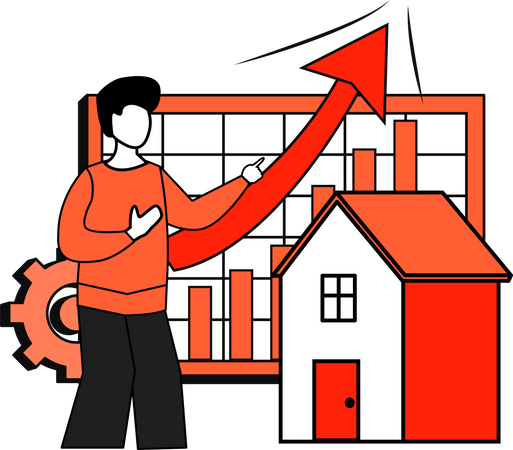 Real estate price growth Illustration