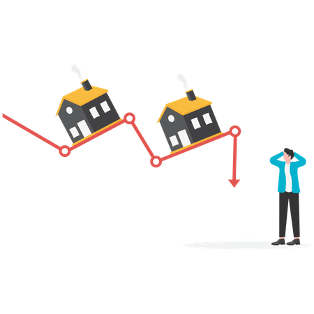 Real estate prices fall down  Illustration