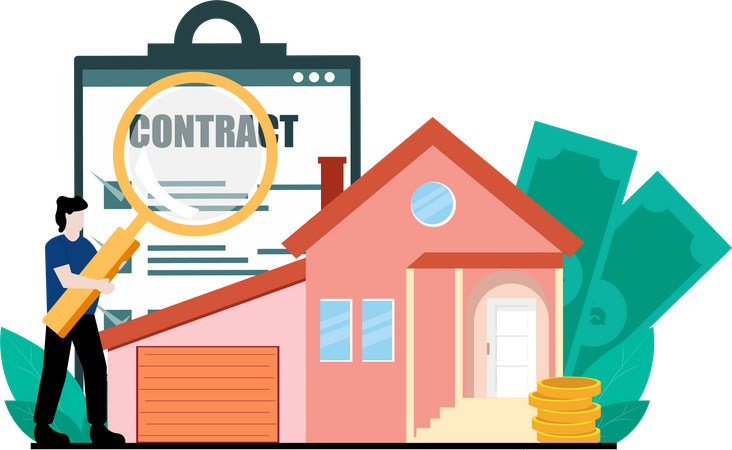 Real estate property contract  Illustration