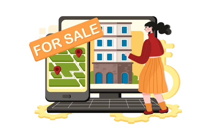 Real estate property marketing Illustration