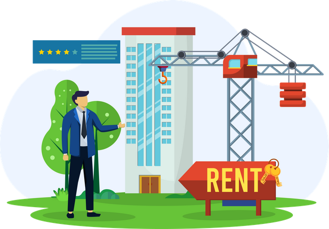 Real estate property on rent Illustration