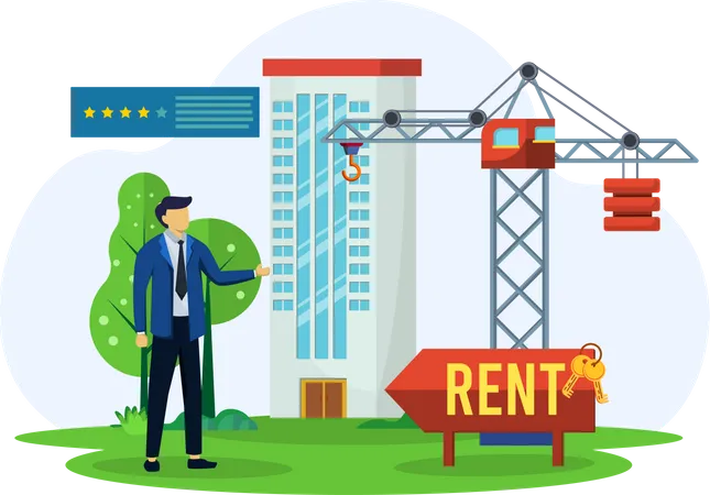 Real estate property on rent Illustration