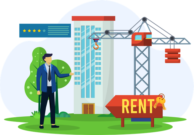 Real estate property on rent  Illustration