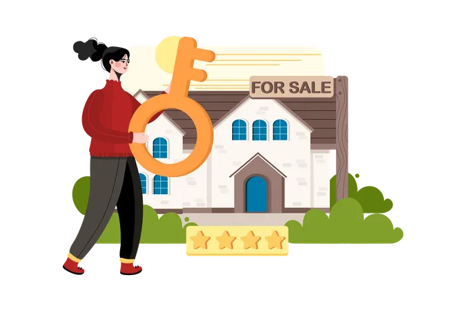 Real estate seller Illustration