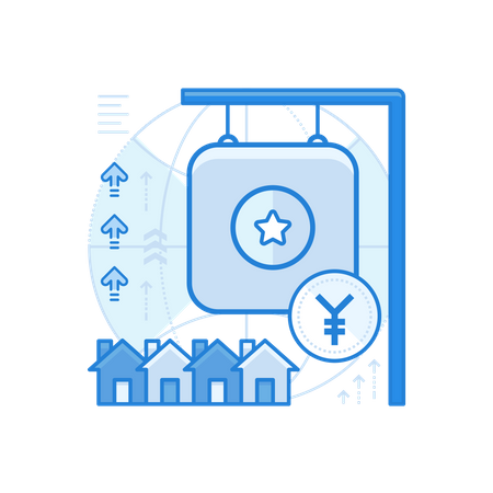 Real Estate Yen  Illustration