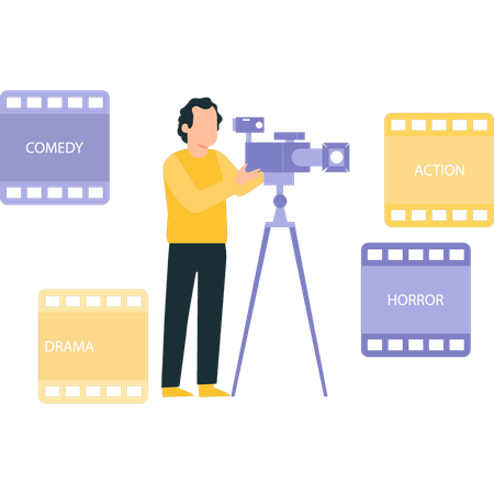 Le réalisateur tourne un film  Illustration