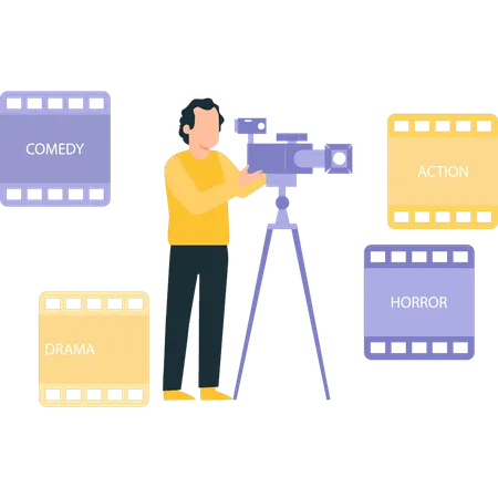 Le réalisateur tourne un film  Illustration