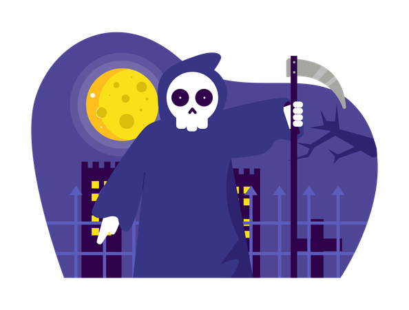 Reaper at halloween Night  Illustration