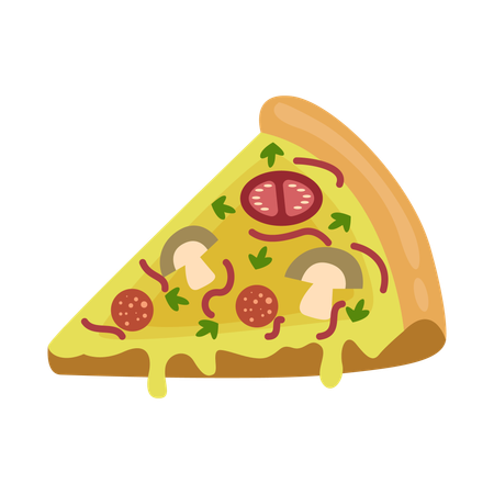 Porción de pizza  Ilustración