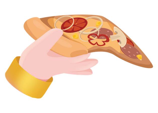 Porción de pizza  Ilustración