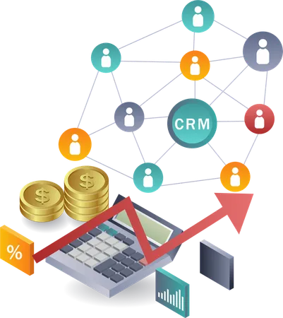 Receita inicial com sistemas CRM  Ilustração