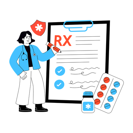 Receita escrita por médico  Illustration
