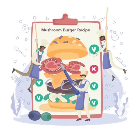 Receita de hambúrguer  Ilustração