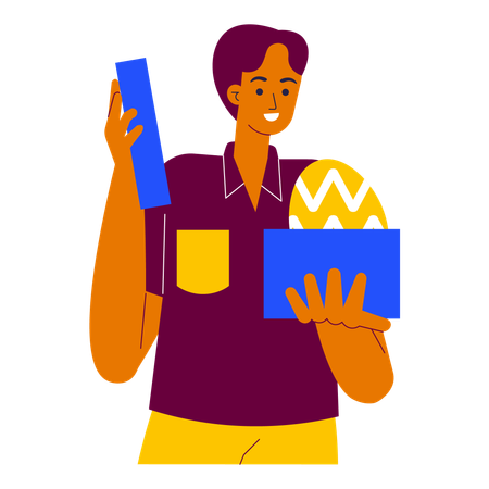 Receive easter gift  Illustration