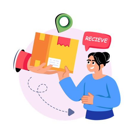 Receive Parcel  Illustration