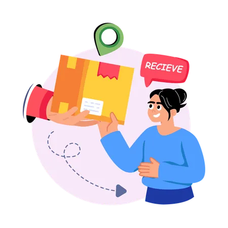 Receive Parcel  Illustration