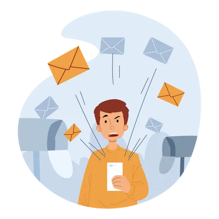 Receiving spam Emails  Illustration