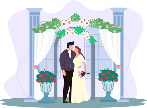 Recepção de casamento  Ilustração