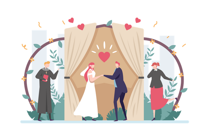 Recepção de casamento  Ilustração