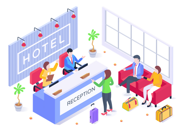 Recepção do hotel  Ilustração