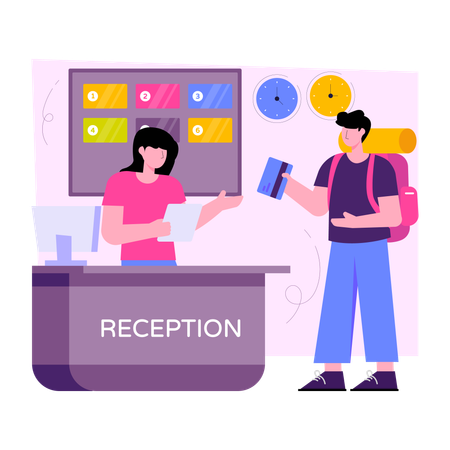 Recepção do hotel  Ilustração