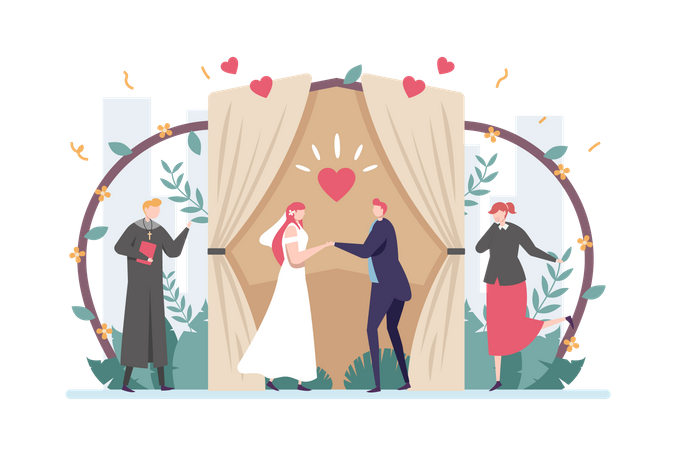 Recepción de la boda  Ilustración