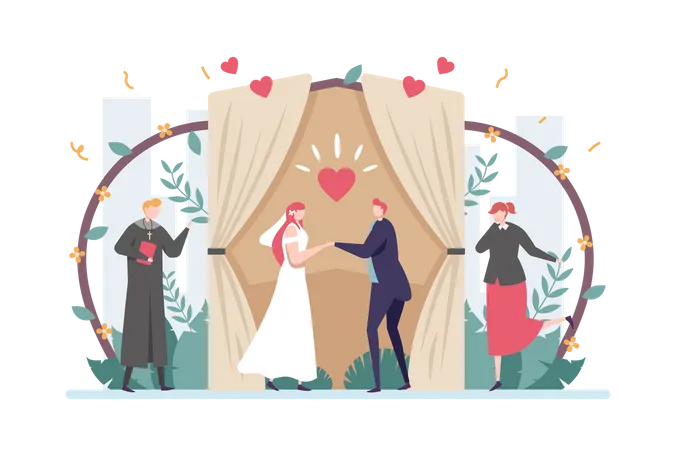 Recepción de la boda  Ilustración