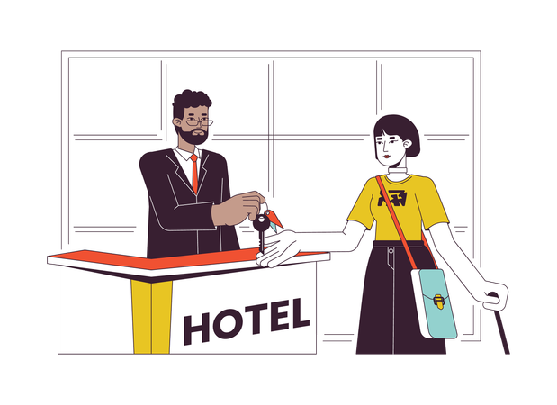 Registro de recepción del hotel  Ilustración