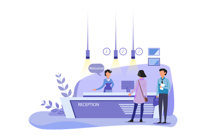 Reception at Business Office Illustration