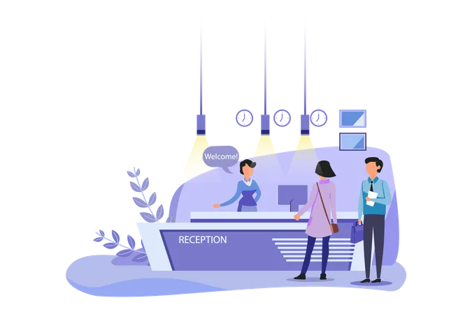 Reception at Business Office  Illustration