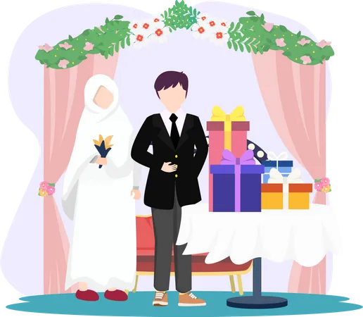 Réception de mariage musulman  Illustration