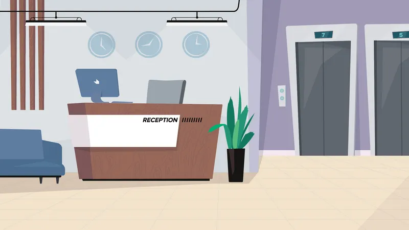 Reception Desk  Illustration