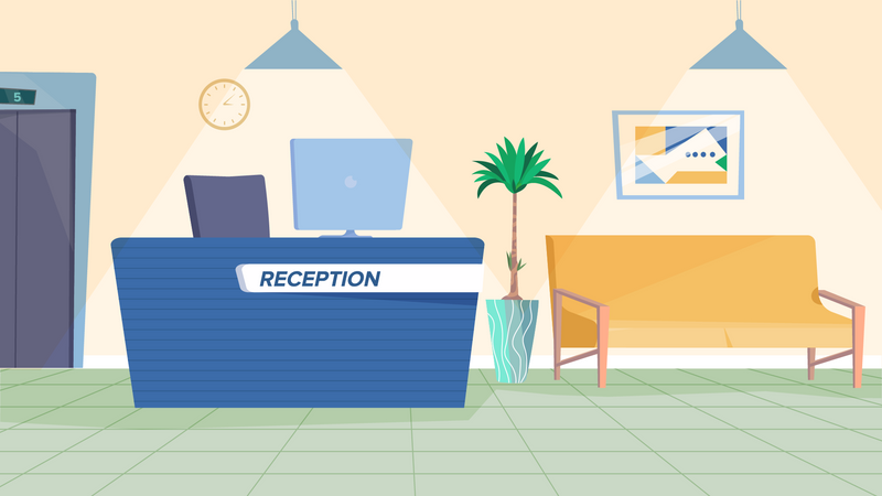 Reception interior  イラスト