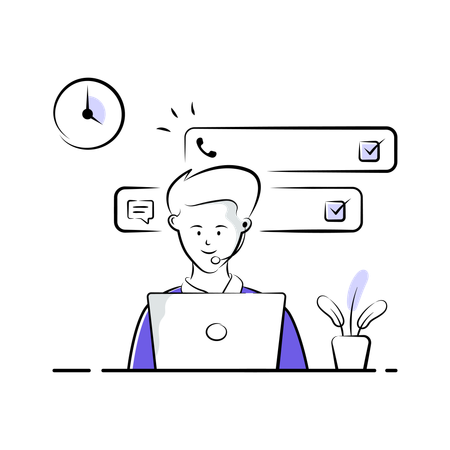 Receptionist gives Medical Service advice  Illustration