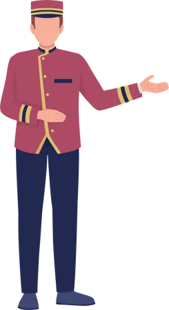 Receptionist in vintage uniform  Illustration