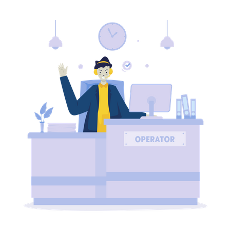 Receptionist operator division Illustration