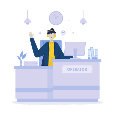 Receptionist operator division  Illustration