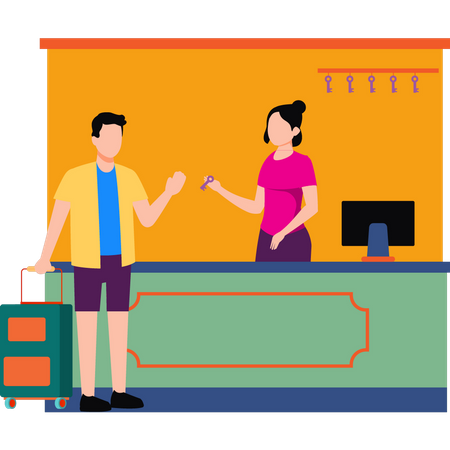 Receptionist talking to customer  Illustration