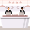 illustrations for receptionists at front desk