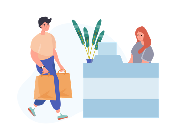 Réceptionniste de magasin  Illustration