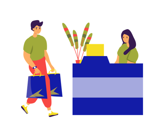 Réceptionniste de magasin  Illustration