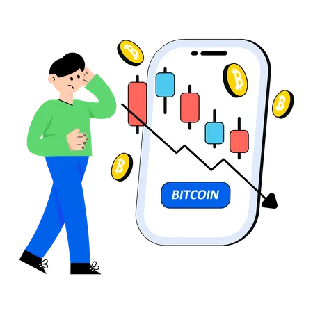 Recesión bitcoin  Ilustración