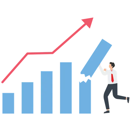 Recessão económica devido à inflação elevada  Ilustração