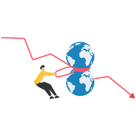 Récession économique mondiale  Illustration