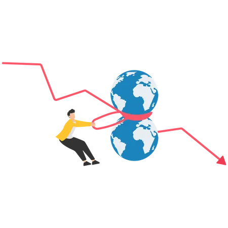 Récession économique mondiale  Illustration