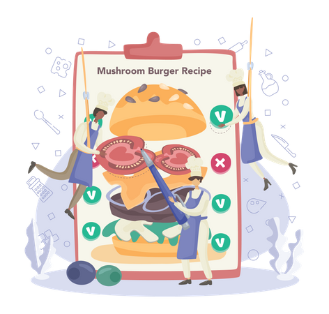 Receta de hamburguesa  Ilustración