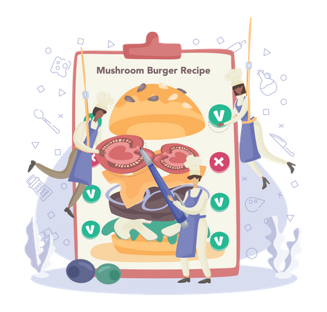 Recette de hamburger  Illustration