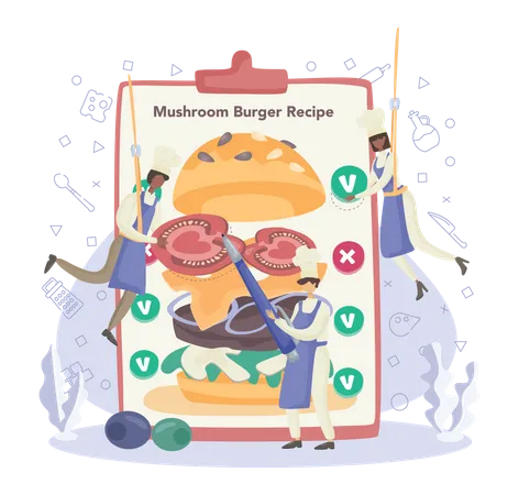 Recette de hamburger  Illustration