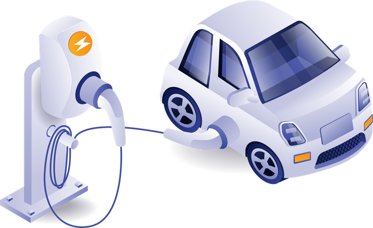 Recharger une voiture électrique  Illustration