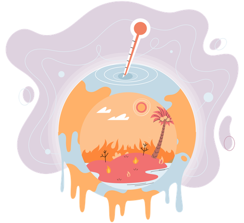Le réchauffement climatique  Illustration